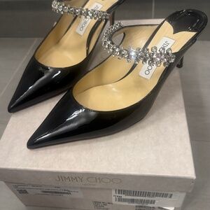 Jimmy Choo Bing 65 Black Patent EU 38 1/2 US SIze 8